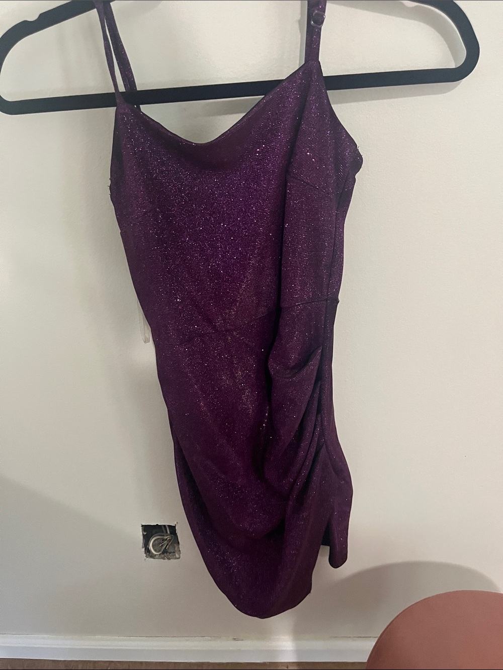 Honey and Rosie Glitter Plum Slip Dress